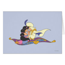 Aladdin and Jasmine on Magic Carpet Greeting Cards