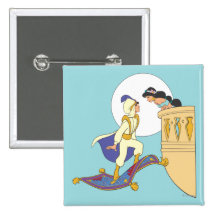 Aladdin and Jasmine Pinback Button
