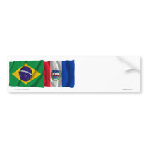 Alagoas & Brazil Waving Flags Bumper Sticker