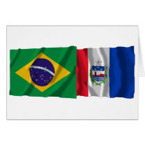 Alagoas & Brazil Waving Flags Greeting Cards
