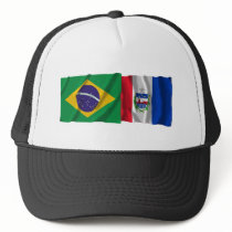 Alagoas & Brazil Waving Flags Hats