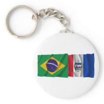 Alagoas & Brazil Waving Flags Keychain