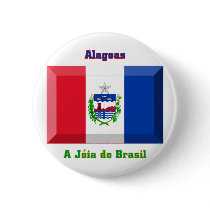 Alagoas Flag Gem Pinback Button