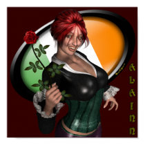 "Alainn" Beautiful Irish Redhead Sexy Pinup Girl posters
