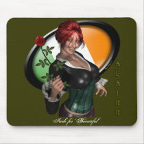 "Alainn" Irish Redhead Sexy Pinup Ireland Mousepad