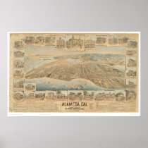 Alameda, CA. Panoramic Map (0540A) Poster