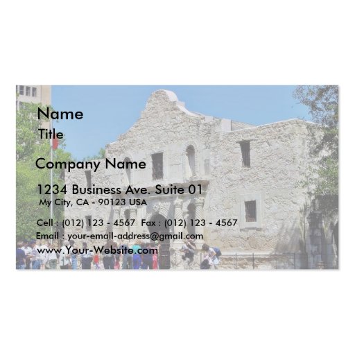 Alamo San Antonio Forts Texas Business Cards (front side)