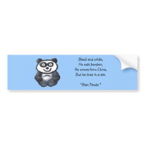 Alan Panda, Black and white,He eats bamboo,He c... bumper stickers