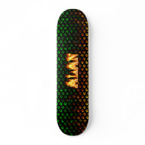 Alan skateboard fire and flames design.