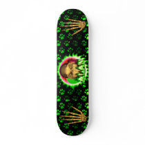 Alan skull green fire Skatersollie skateboard