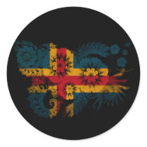Aland Flag Round Stickers