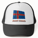 Aland Islands Waving Flag with Name Mesh Hats