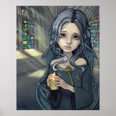 Alannah Art Print gothic fantasy fairy by strangeling