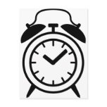 alarm clock icon post card