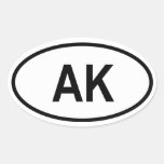 Alaska "AK" Oval Sticker