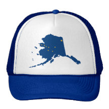Alaska Blue Snap Back Mesh Trucker Hat