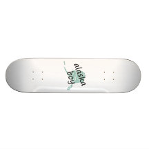 Alaska Boy on Child's Alaska Map Drawing Custom Skateboard