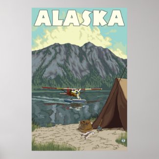 Alaska - Bush Plane and Fishing Posters