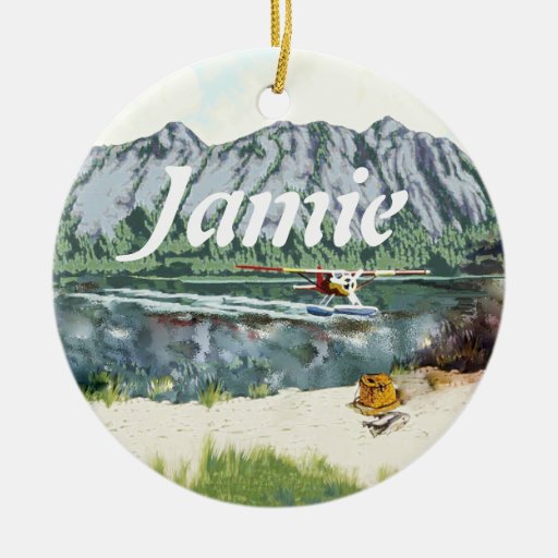 alaska bush plane and fishing travel christmas ornament alaska bush plane and fishing travel christmas ornament