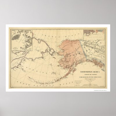 Alaska Ceded By Russia Map 1867 Poster by lc_maps