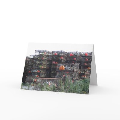 Alaska crab pots greeting card by EclecticZazzle