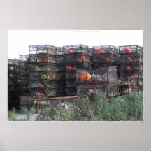 Alaska crab pots poster print