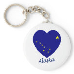 Alaska Flag Heart Key Chain