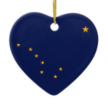 ALASKA FLAG HEART ORNAMENT