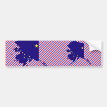 Alaska Flag Map Bumper Stickers