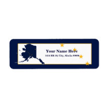 Alaska Flag Map Design Return Address Label