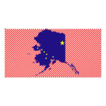 Alaska Flag Map Customized Photo Card