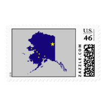 Alaska Flag Map Stamps