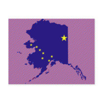Alaska Flag Map Postcards
