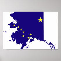 Alaska Flag Map Print