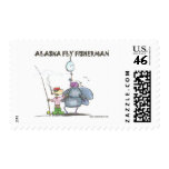 ALASKA FLYFISHERMAN POSTAGE STAMPS
