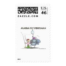 ALASKA FLYFISHERMAN POSTAGE STAMP