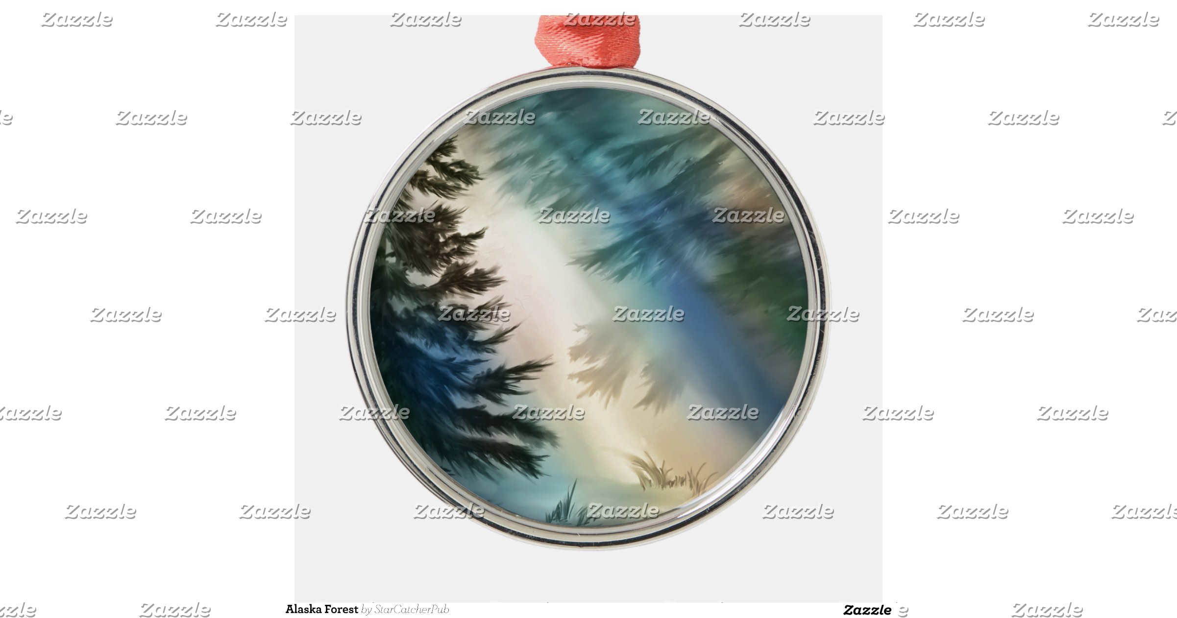 alaska forest round metal christmas ornament zazzle alaska forest round metal christmas ornament zazzle