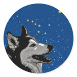 Alaska Husky Round Sticker