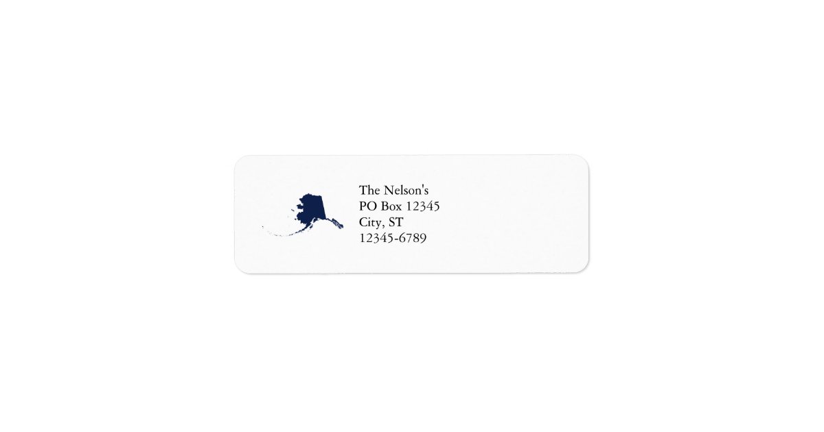 Alaska in Blue Return Address Label Zazzle