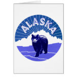 Alaska Luggage Label Greeting Cards