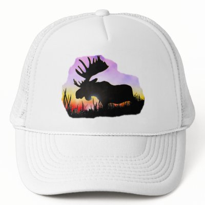 Alaska Moose Sillouette Mesh Hat by OutDoorWorld