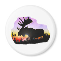 Alaska Moose Sillouette magnets