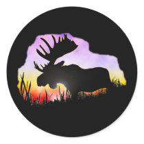 Alaska Moose Sillouette stickers