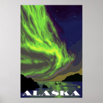 Alaska - Northern Lights and Orcas Poster