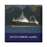 Alaska Ocean, Factory Trawler in Dutch Harbor, AK Fridge Magnet