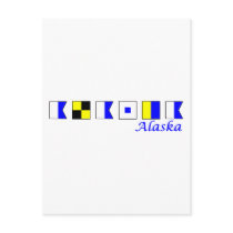 Alaska spelled in nautical flag alphabet postcards