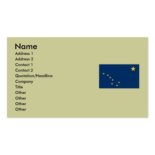 Alaska State Flag Business Card Template (front side)