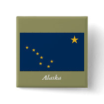 Alaska State Flag Pinback Buttons