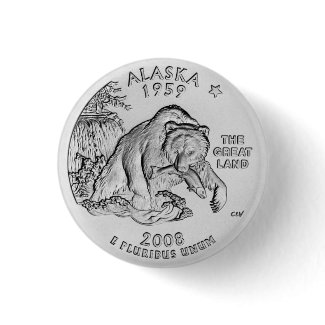 Alaska State Quarter Button button