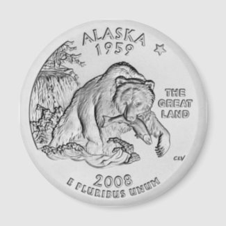 Alaska State Quarter Magnet magnet